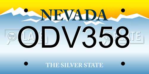 ODV358 Nevada License Plate