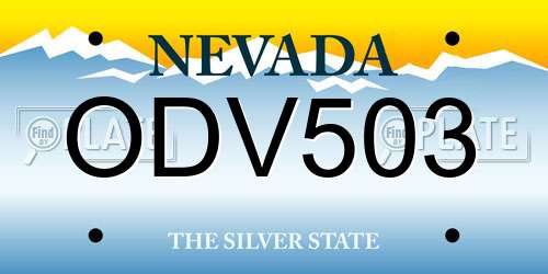 ODV503 Nevada License Plate