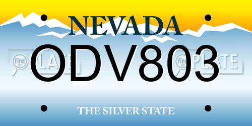 ODV803 Nevada License Plate