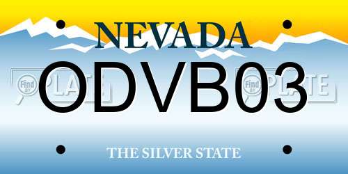 ODVB03 Nevada License Plate