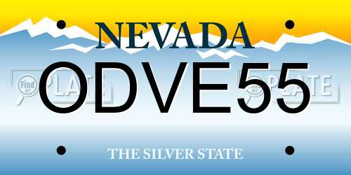 ODVE55 Nevada License Plate