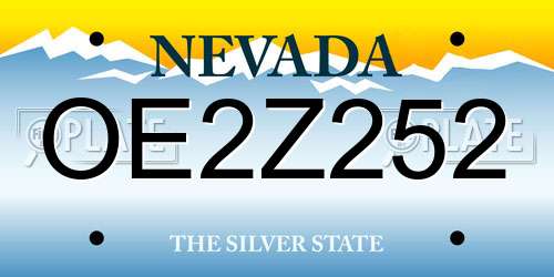 OE2Z252 Nevada License Plate
