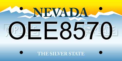 OEE8570 Nevada License Plate