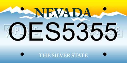 OES5355 Nevada License Plate