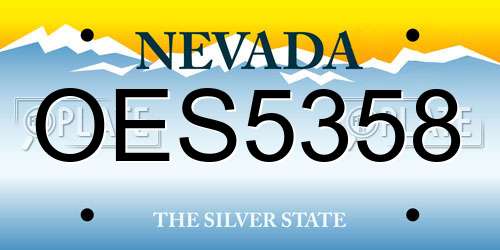 OES5358 Nevada License Plate