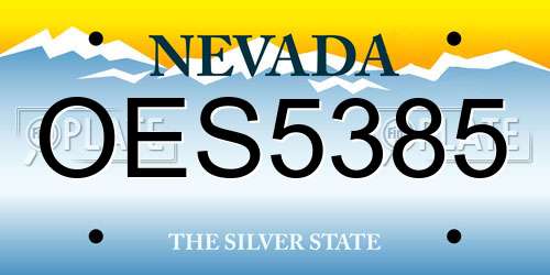OES5385 Nevada License Plate