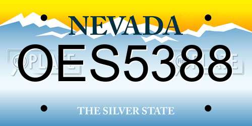OES5388 Nevada License Plate
