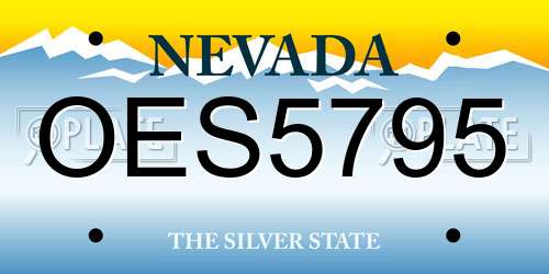 OES5795 Nevada License Plate