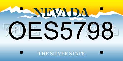 OES5798 Nevada License Plate