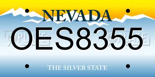 OES8355 Nevada License Plate