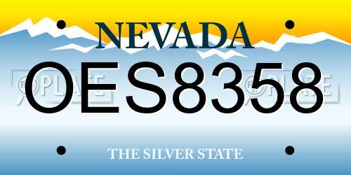 OES8358 Nevada License Plate