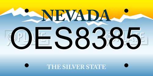 OES8385 Nevada License Plate