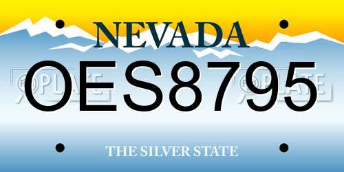 OES8795 Nevada License Plate