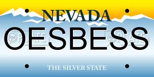 OESBESS Nevada License Plate