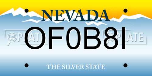 OF0B8I Nevada License Plate