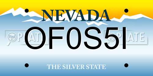OF0S5I Nevada License Plate