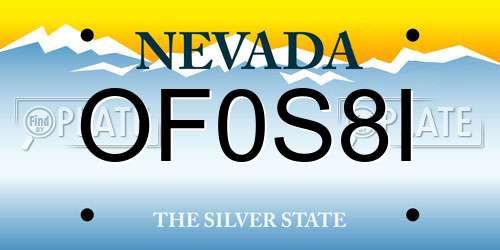 OF0S8I Nevada License Plate