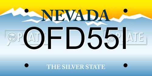 OFD55I Nevada License Plate