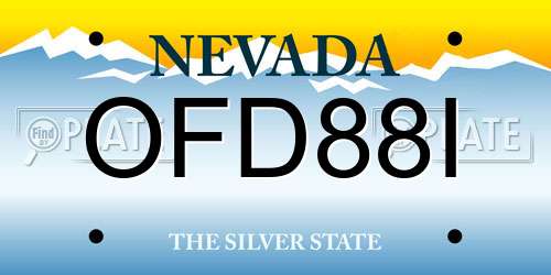 OFD88I Nevada License Plate