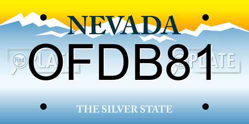OFDB81 Nevada License Plate