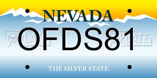 OFDS81 Nevada License Plate