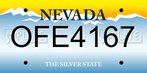 OFE4167 Nevada License Plate