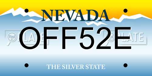 OFF52E Nevada License Plate