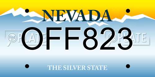OFF823 Nevada License Plate