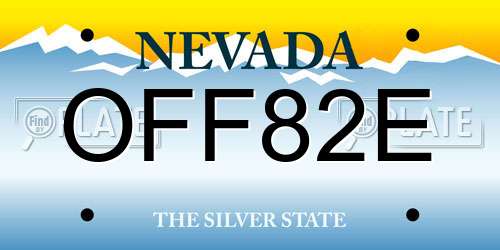 OFF82E Nevada License Plate