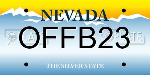 OFFB23 Nevada License Plate