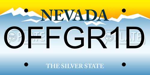 OFFGR1D Nevada License Plate