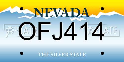 OFJ414 Nevada License Plate