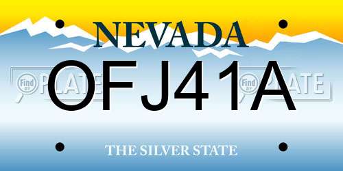 OFJ41A Nevada License Plate