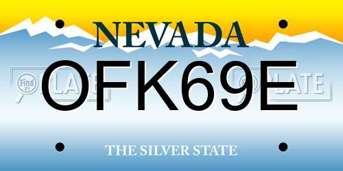 OFK69E Nevada License Plate