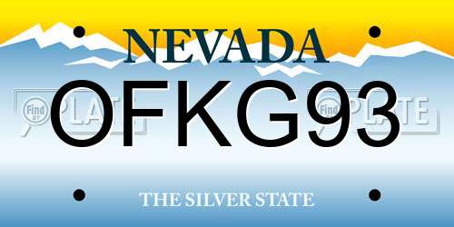 OFKG93 Nevada License Plate