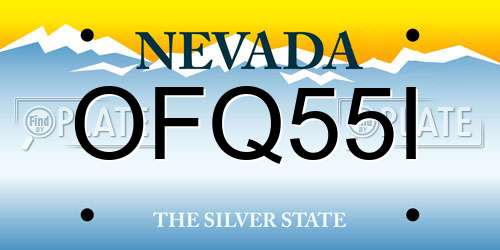 OFQ55I Nevada License Plate