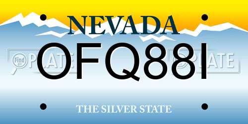 OFQ88I Nevada License Plate