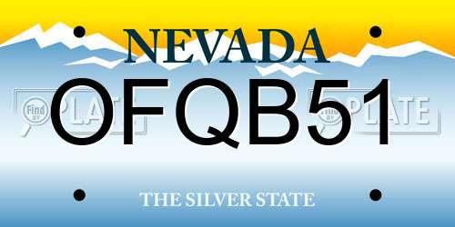 OFQB51 Nevada License Plate
