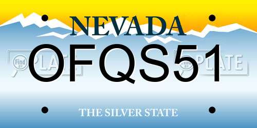 OFQS51 Nevada License Plate