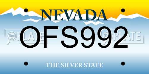 OFS992 Nevada License Plate