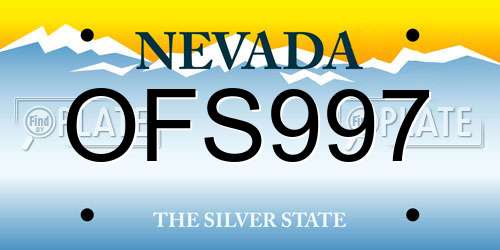 OFS997 Nevada License Plate