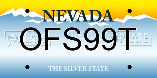 OFS99T Nevada License Plate