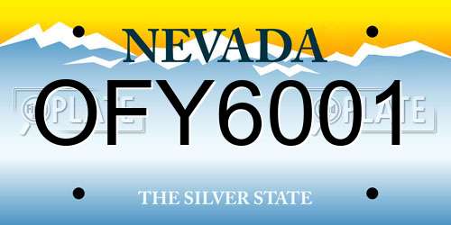 OFY6001 Nevada License Plate