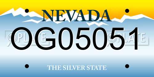 OG05051 Nevada License Plate