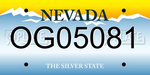 OG05081 Nevada License Plate