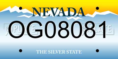 OG08081 Nevada License Plate