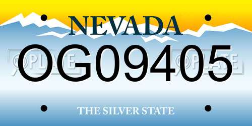 OG09405 Nevada License Plate