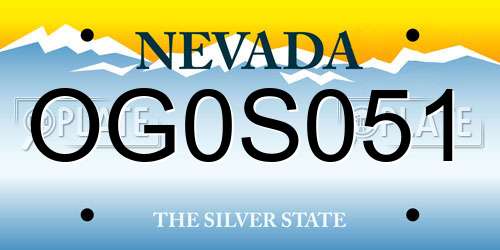 OG0S051 Nevada License Plate