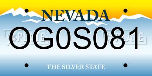 OG0S081 Nevada License Plate