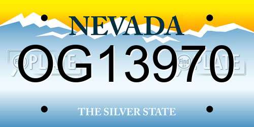 OG13970 Nevada License Plate